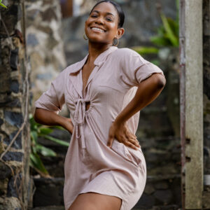 Tropical Sunrise Shirt Dress