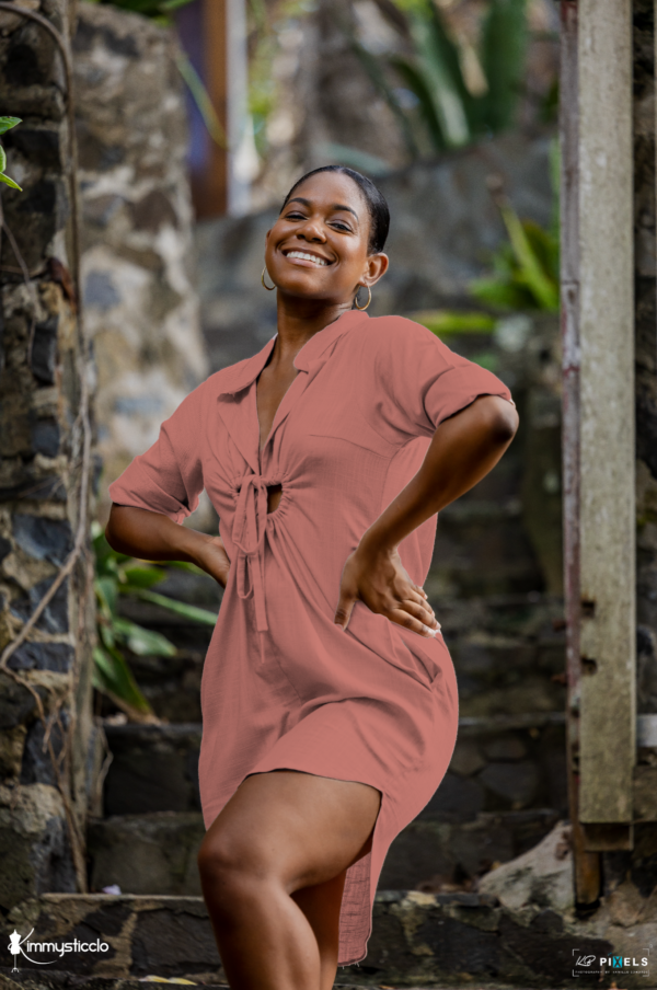 Tropical Sunrise Shirt Dress - Image 4