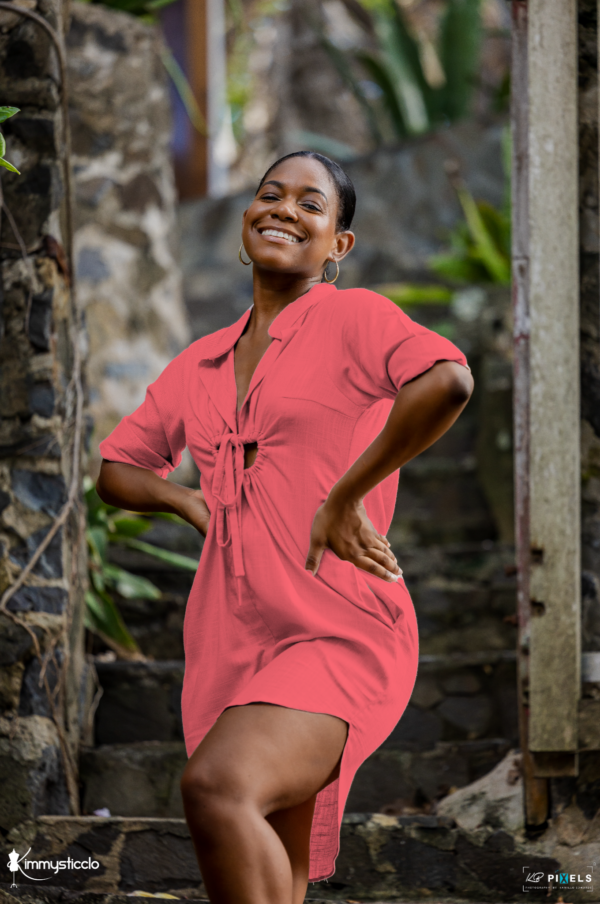 Tropical Sunrise Shirt Dress - Image 5