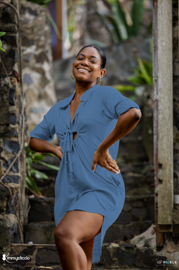 Tropical Sunrise Shirt Dress - Image 6