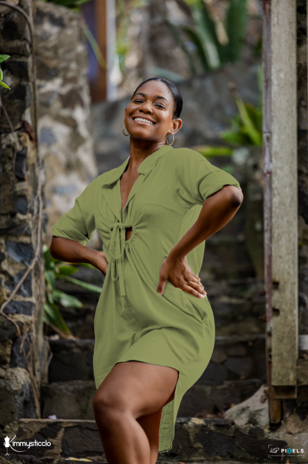 Tropical Sunrise Shirt Dress - Image 7